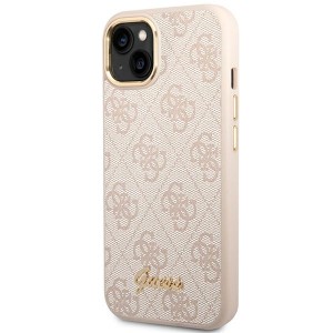 Guess GUHCP14SHG4SHP iPhone 14 / 15 / 136.1" różowy/pink hard case 4G Vintage Gold Logo
