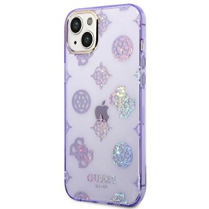 Guess GUHCP14SHTPPTL iPhone 14 / 15 / 136.1" liliowy/lilac hard case Peony Glitter