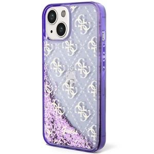 Guess GUHCP14SLC4PSGU iPhone 14 / 15 /13 6.1" purpurowy/purple hardcase Liquid Glitter 4G Transculent