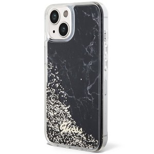 Guess GUHCP14SLCSGSGK iPhone 14 / 15 /13 6.1" czarny/black hardcase Liquid Glitter Marble