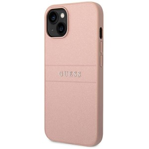 Guess GUHCP14SPSASBPI iPhone 14 / 15 /13 6.1" różowy/pink Saffiano Strap