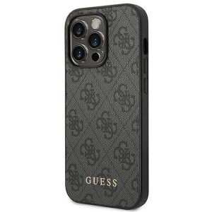 Guess GUHCP14XG4GFGR iPhone 14 Pro Max6,7" szary/grey hard case 4G Metal Gold Logo