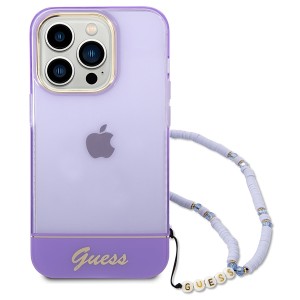 Guess GUHCP14XHGCOHU iPhone 14 Pro Max6,7" fioletowy/purple hardcase Translucent Pearl Strap