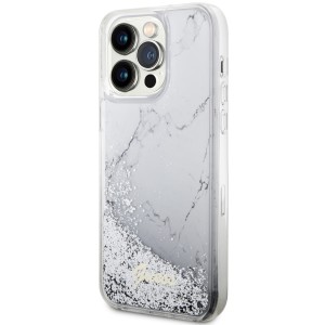 Guess GUHCP14XLCSGSGH iPhone 14 Pro Max6.7" biały/white hardcase Liquid Glitter Marble