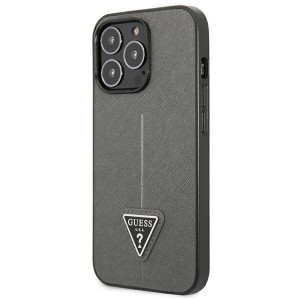 Guess GUHCP14XPSATLG iPhone 14 Pro Max 6,7" srebrny/silver hardcase SaffianoTriangle Logo