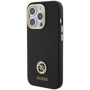 Guess GUHCP15LM4DGPK iPhone 15 Pro6.1" czarny/black hardcase Silicone Logo Strass 4G