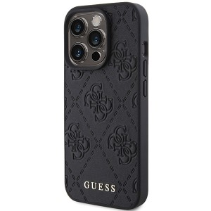 Guess GUHCP15LP4EPMK iPhone 15 Pro 6.1"czarny/black hardcase Leather 4G Stamped