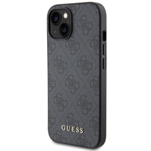 Guess GUHCP15MG4GFGR iPhone 15 Plus / 14 Plus 6.7" szary/grey hard case 4G Metal Gold Logo