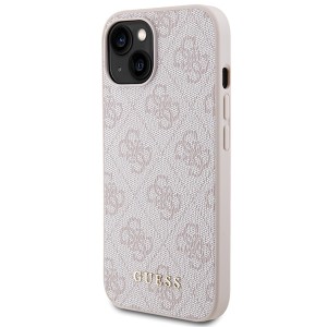 Guess GUHCP15MG4GFPI iPhone 15 Plus / 14 Plus 6.7" różowy/pink hard case 4G Metal Gold Logo
