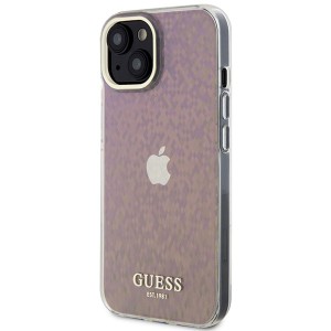 Guess GUHCP15SHDECMP iPhone 15 / 14 / 13 6.1" różowy/pink hardcase IML Faceted Mirror Disco Iridescent