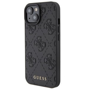 Guess GUHCP15SP4EPMK iPhone 15 / 14 / 13 6.1" czarny/black hardcase Leather 4G Stamped