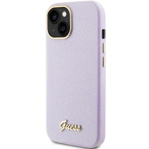Guess GUHCP15SPGMCSL iPhone 15 / 14 / 13 6.1" liliowy/lilac hardcase Glitter Glossy Script