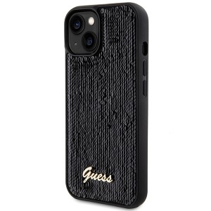 Guess GUHCP15SPSFDGSK iPhone 15 / 14 / 13 6.1" czarny/black hardcase Sequin Script Metal