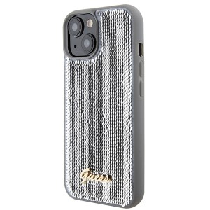 Guess GUHCP15SPSFDGSS iPhone 15 / 14 / 13 6.1" srebrny/silver hardcase Sequin Script Metal