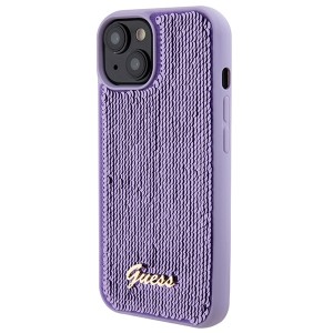 Guess GUHCP15SPSFDGSU iPhone 15 / 14 / 13 6.1" fioletowy/purple hardcase Sequin Script Metal
