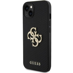 Guess GUHCP15SPSP4LGK iPhone 15 / 14 / 13 6.1" czarny/black hardcase Leather Perforated 4G Glitter Logo