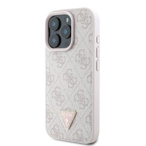 Guess GUHCP16LP4TDPP iPhone 16 Pro różowy/pink hardcase Leather 4G Triangle Strass