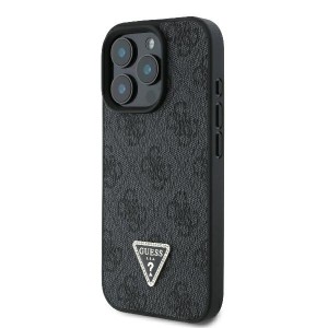 Guess GUHCP16LP4TDSCPK iPhone 16 Pro6.3" czarny/black hardcase Leather Metal Logo Strass Crossbody
