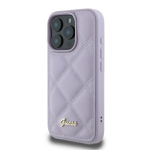 Guess GUHCP16LPSQSQSU iPhone 16 Pro jasnofioletowy/light purple hardcase Quilted Metal Logo