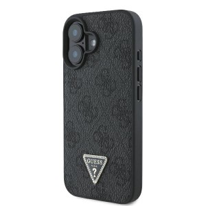 Guess GUHCP16MP4TDPK iPhone 16 Plus 6.7" czarny/black hardcase Leather 4G Triangle Strass