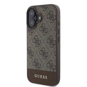 Guess GUHCP16SG4GLBR iPhone 16 6.1" brązowy/brown hardcase 4G Bottom Stripe