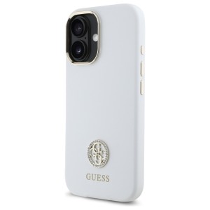Guess GUHCP16SM4DGPH iPhone 16 6.1"      biały/white hardcase Silicone Logo Strass 4G