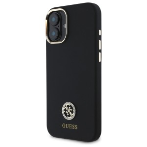 Guess GUHCP16SM4DGPK iPhone 16 6.1"      czarny/black hardcase Silicone Logo Strass 4G