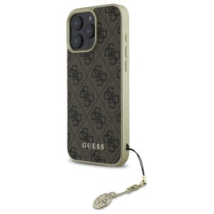 Guess GUHCP16XGF4GBR iPhone 16 Pro Max   6.9" brązowy/brown hardcase 4G Charms Collection