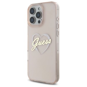 Guess GUHCP16XHCHGSPP iPhone 16 Pro Max 6.9" różowy/pink hardcase IML Heart