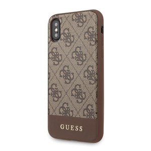 Guess GUHCPXG4GLBR iPhone X/Xsbrązowy/brown hard case 4G Stripe Collection