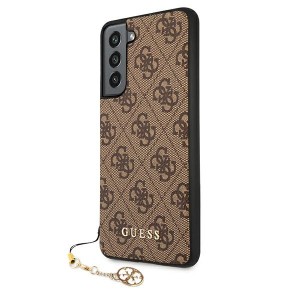 Guess GUHCS21FEGF4GBR G990 S21 FEbrązowy/brown hard case 4G Charms Collection