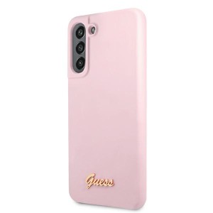 Guess GUHCS21FLSLMGLA S21 FE G990lawendowy/lavender hardcase Silicone Script Metal Logo