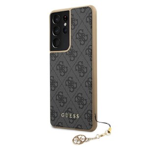 Guess GUHCS21LGF4GGR S21 Ultra G998szary/grey hardcase 4G Charms Collection