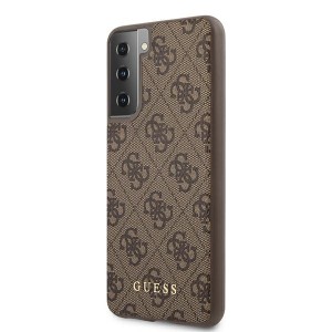 Guess GUHCS21SG4GFBR S21 G991brązowy/brown hard case 4G Metal Gold Logo