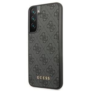 Guess GUHCS22MG4GFGR S22+ S906szary/grey hard case 4G Metal Gold Logo