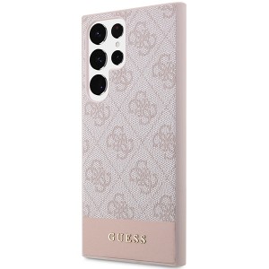 Guess GUHCS23LG4GLPI S23 Ultra S918 różowy/pink hard case 4G Stripe Collection