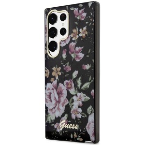 Guess GUHCS23LHCFWSK S23 Ultra S918 czarny/black hardcase Flower Collection