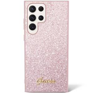 Guess GUHCS23LHGGSHP S23 Ultra S918różowy/pink hard case Glitter Script