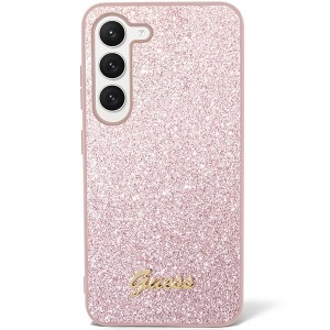 Guess GUHCS23MHGGSHP S23+ S916 różowy/pink hard case Glitter Script