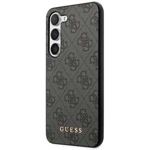 Guess GUHCS23SG4GFGR S23 S911 szary/grey hardcase 4G Metal Gold Logo