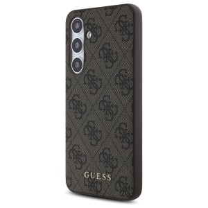 Guess GUHCS24FEG4GFBR S24 FE S721        brązowy/brown hardcase 4G Metal Gold Logo