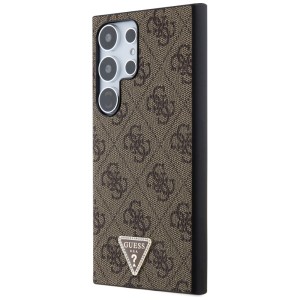 Guess GUHCS24LPGS4TDW S24 Ultra S928 brązowy/brown hardcase 4G Triangle Strass