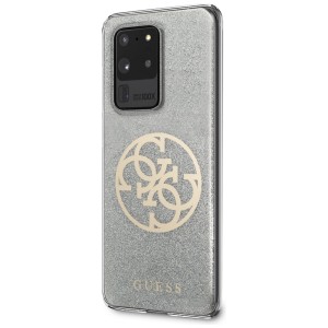 Guess GUHCS69PCUGLLG S20 Ultra G988jasnoszary/light grey hard case Glitter 4G Circle Logo