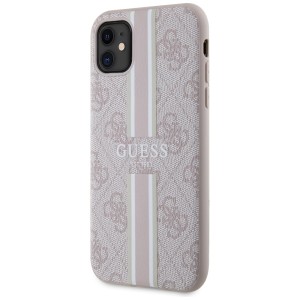 Guess GUHMN61P4RPSP iPhone 11 / Xrróżowy/pink hardcase 4G Printed Stripes MagSafe