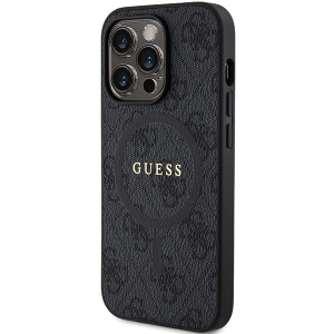 Guess GUHMP13LG4GFRK iPhone 13 Pro / 13 6.1" czarny/black hardcase 4G Collection Leather Metal Logo MagSafe