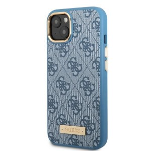 Guess GUHMP13MU4GPRB iPhone 13 / 14 / 156.1" niebieski/blue hard case 4G Logo Plate MagSafe