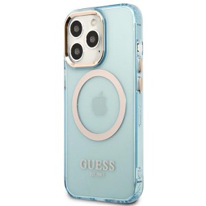 Guess GUHMP13XHTCMB iPhone 13 Pro Max6,7" niebieski/blue hard case Gold Outline Translucent MagSafe