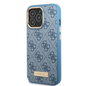 Guess GUHMP13XU4GPRB iPhone 13 Pro Max6,7" niebieski/blue hard case 4G Logo Plate MagSafe