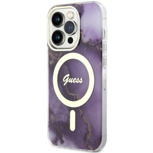 Guess GUHMP14LHTMRSU iPhone 14 Pro 6.1"purpurowy/purple hardcase Golden Marble MagSafe