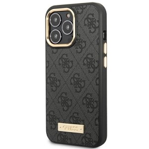 Guess GUHMP14LU4GPRK iPhone 14 Pro6,1" czarny/black hard case 4G Logo Plate MagSafe